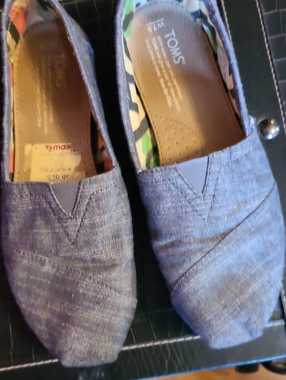 Toms Women's Slip-On Flats in Chambray Blue